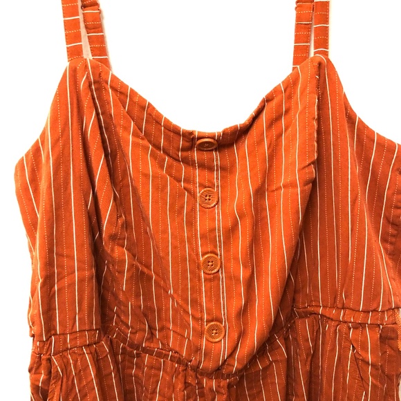 Torrid Burnt Orange with white pinstripe Romper size 2 - Picture 2 of 4